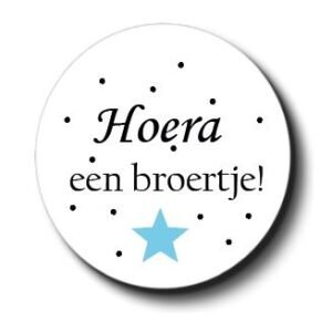 Hoera een broertje sticker